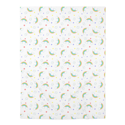 Rainbow Smiles & Stars Baby Swaddle Blanket
