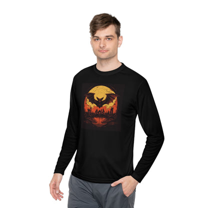 Creepy Bats Over Moon 16 Adult Long Sleeve Tee