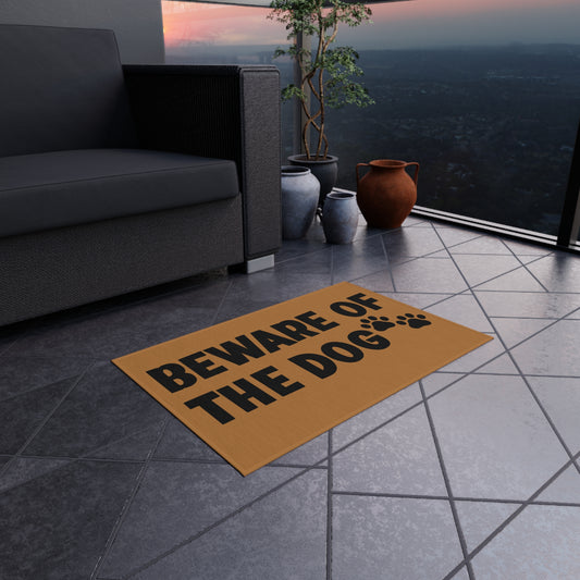 Beware of the Dog Fabric No Slip Doormat