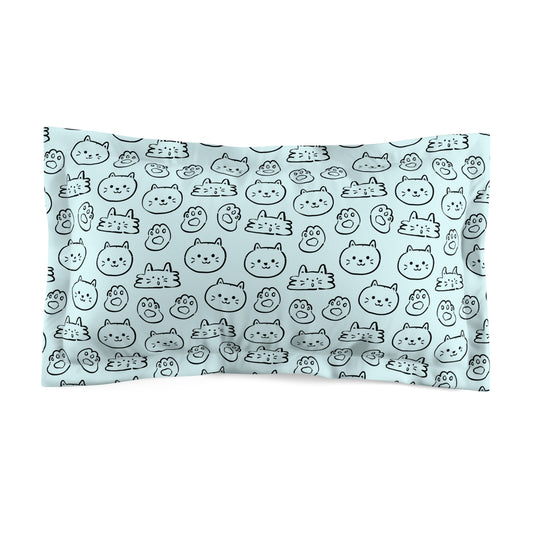 Cat Lovers Microfiber Pillow Sham