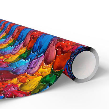 Palette Knife Hearts Wrapping Paper