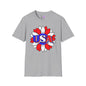 USA Red, White, and Blue Sunflower 2 Adult T-shirt