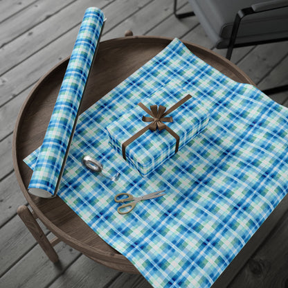 Ocean Sunset Plaid Wrapping Paper