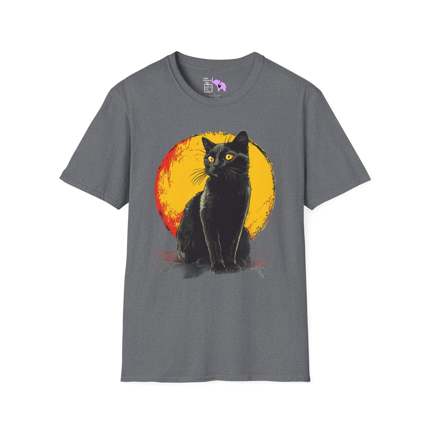 Black Cat Over Full Moon Adult T-shirt