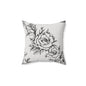 Midnight Rose Sketch Throw Pillow