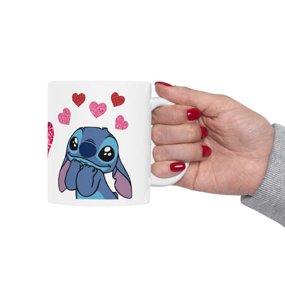 Valentine Stitch Ceramic Mug, (11oz, 15oz)