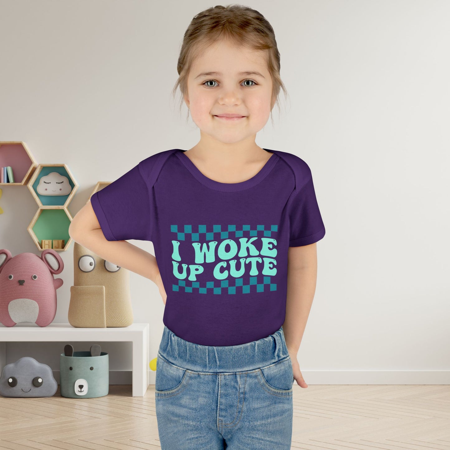 I Woke Up Cute Infant Baby Rib Bodysuit