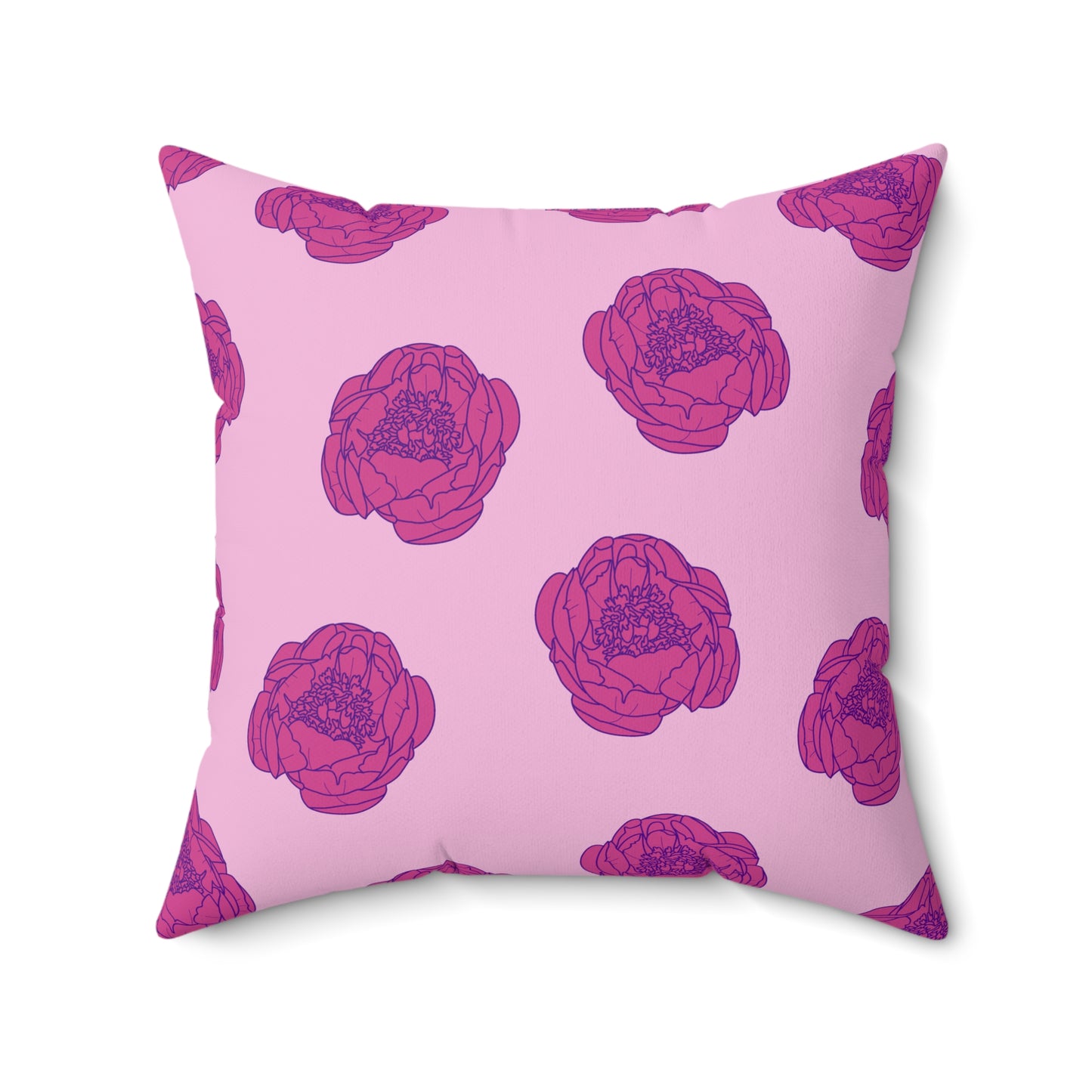 Rosy Dream Peonies Throw Pillow