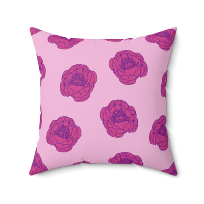 Rosy Dream Peonies Throw Pillow