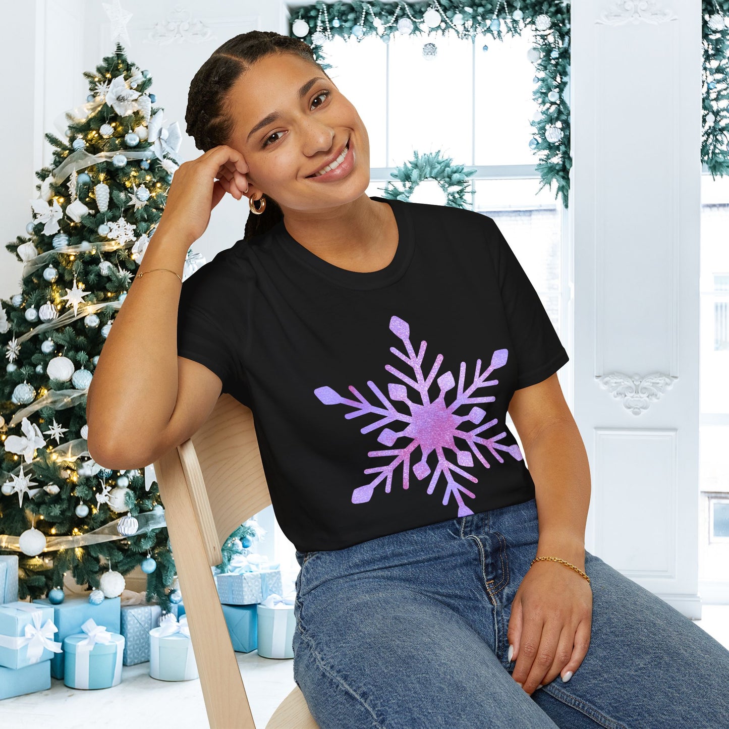 Large Snowflake Adult T-shirt