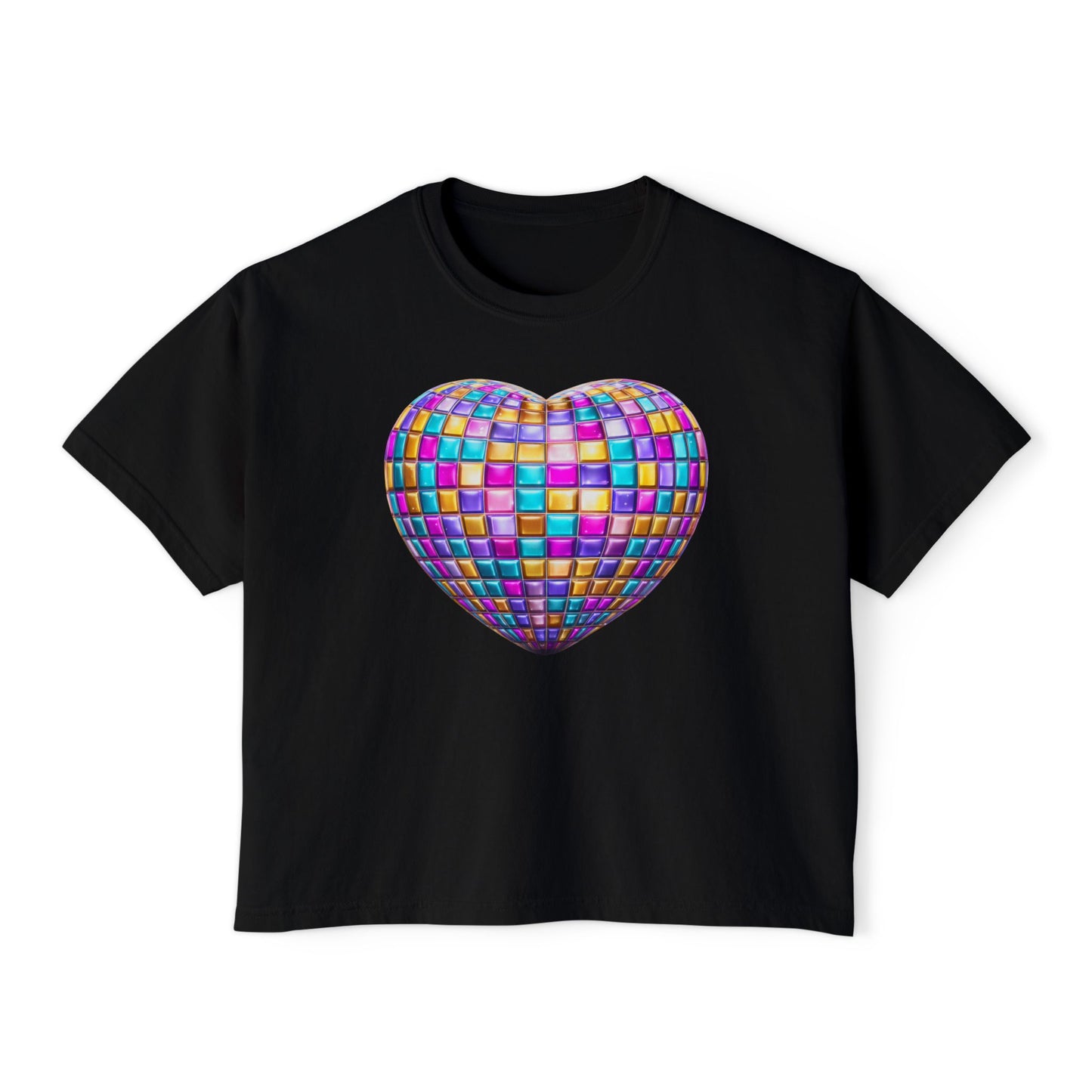 Heart in Blocks Women's Boxy Tee