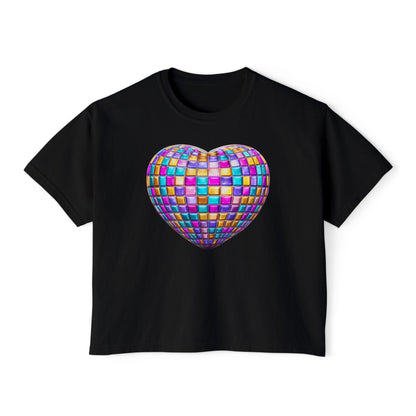 Heart in Blocks Women's Boxy Tee