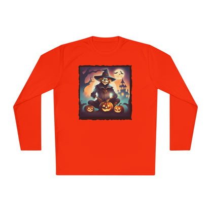 Halloween Scarecrow w/Pumpkins Adult Long Sleeve Tee