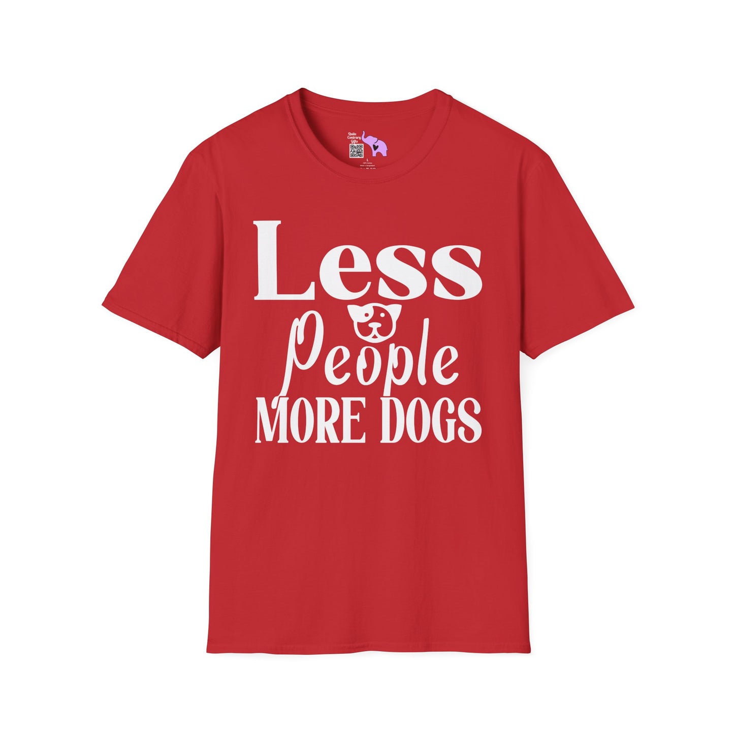 Less People More Dogs Adult T-shirt