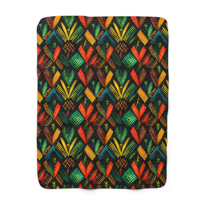 Kujichagulia Waves Sherpa Fleece Blanket