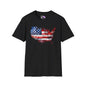 American-Shaped Flag Watercolor Adult T-Shirt