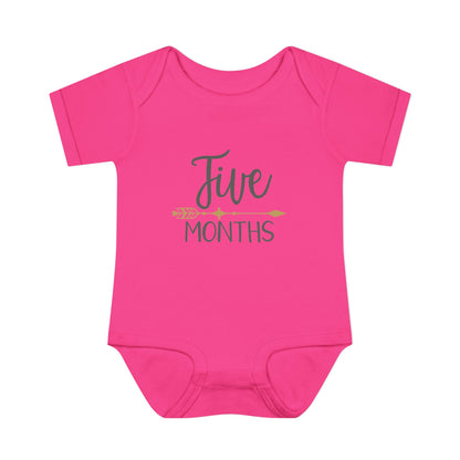 Golden Arrow Milestone Baby Bodysuit-Five Months