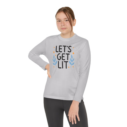 Hanukkah Let's Get Lit Youth Long Sleeve Tee