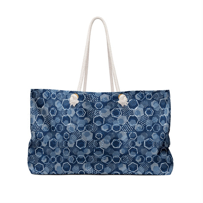 Blue Hexagons Weekender Bag