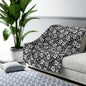 Monochrome Paradise Bloom Fleece Blanket