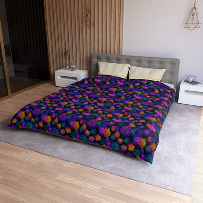 Luminous Carnations Microfiber Duvet Cover