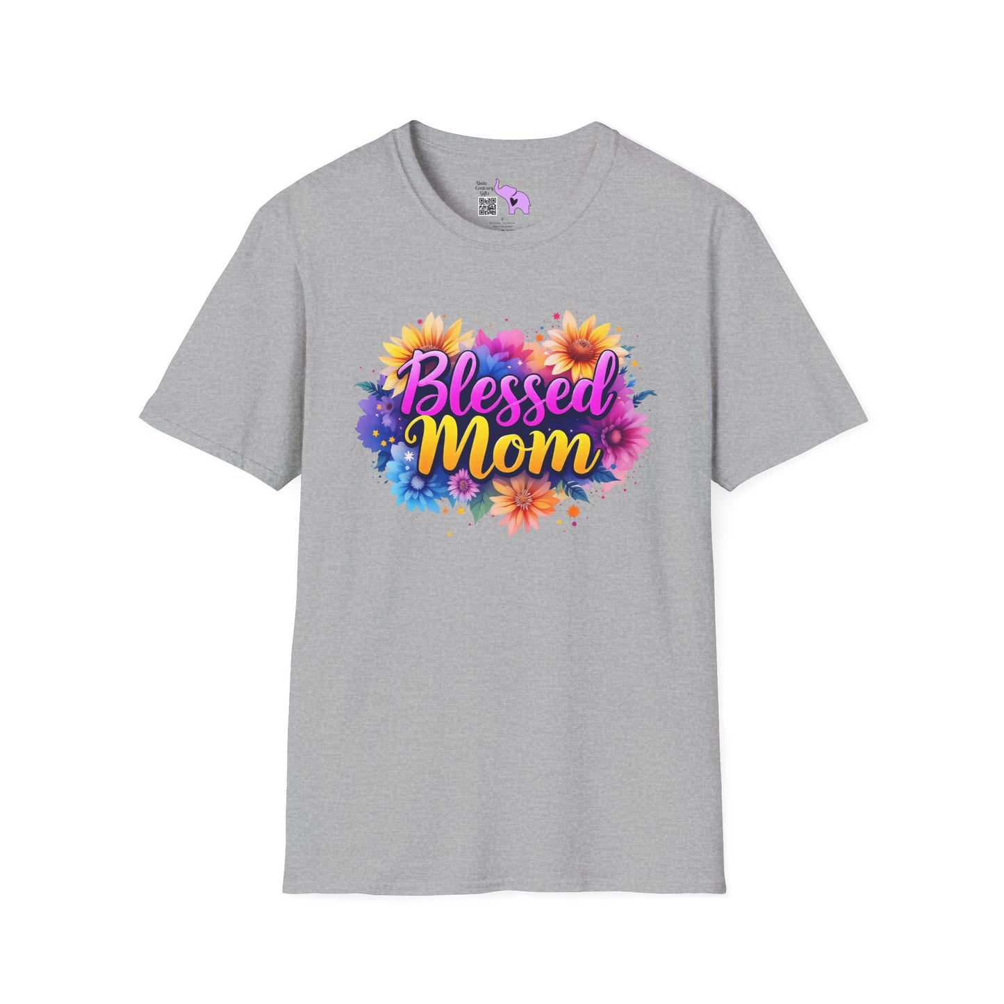 Blessed Mom (Vibrant Floral) Adult T-shirt