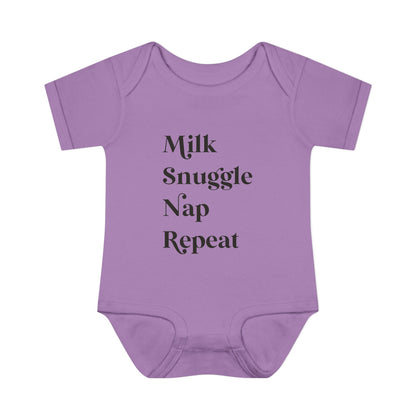 Milk Snuggle Nap Repeat Infant Onesie