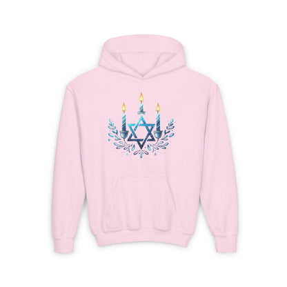 Star & Flame Hanukkah Youth Heavy Blend Hoodie