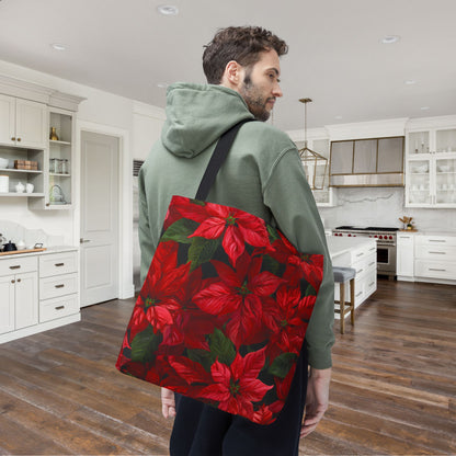 Crimson Noel Canvas Tote Bag