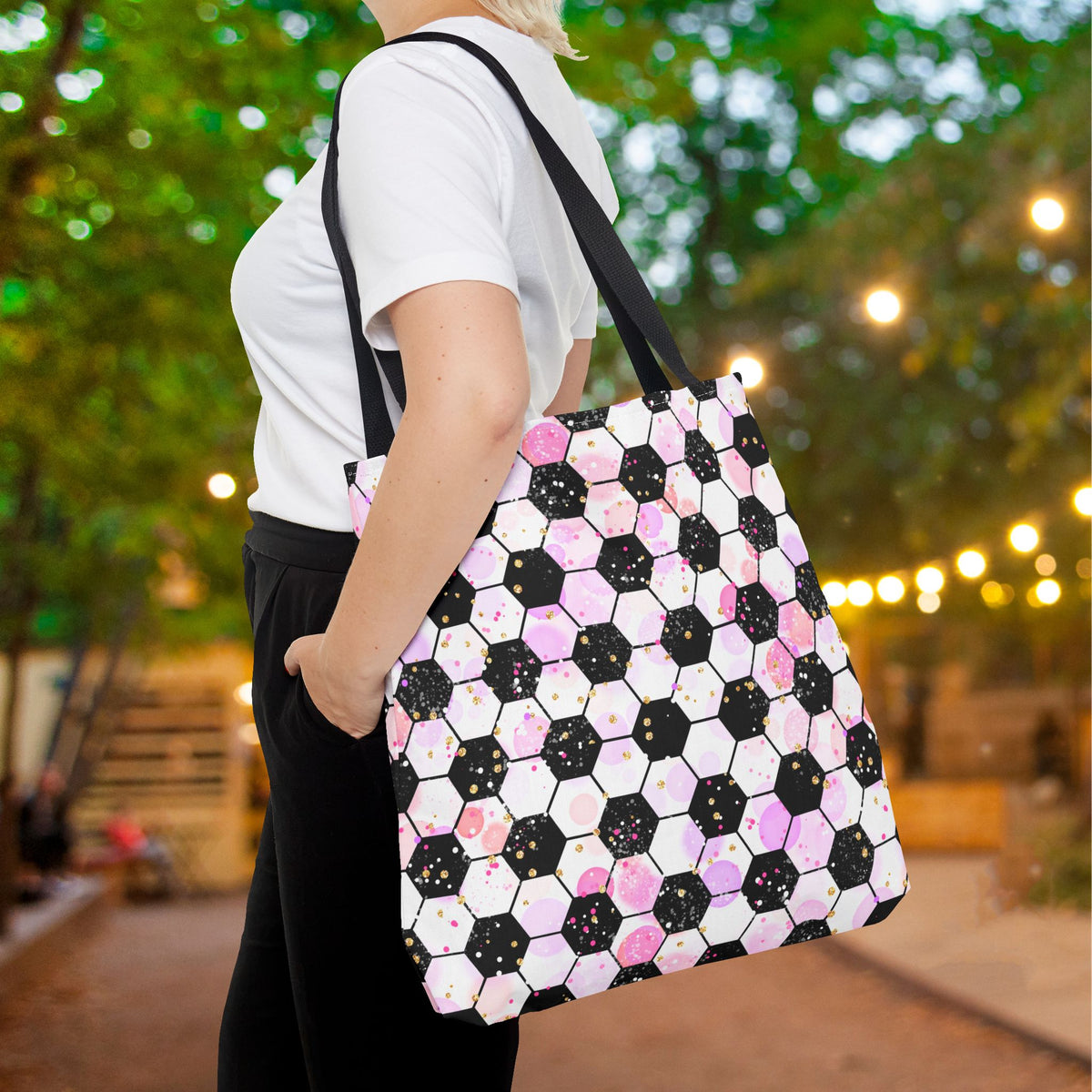 Pink Soccer Fever Canvas Tote Bag