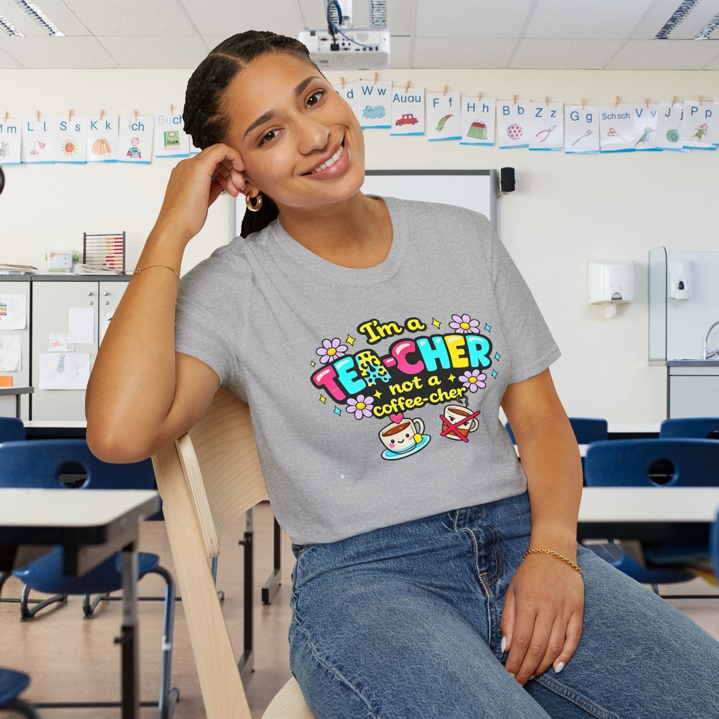 I'm A Tea-cher Not A Coffee-cher Adult T-shirt