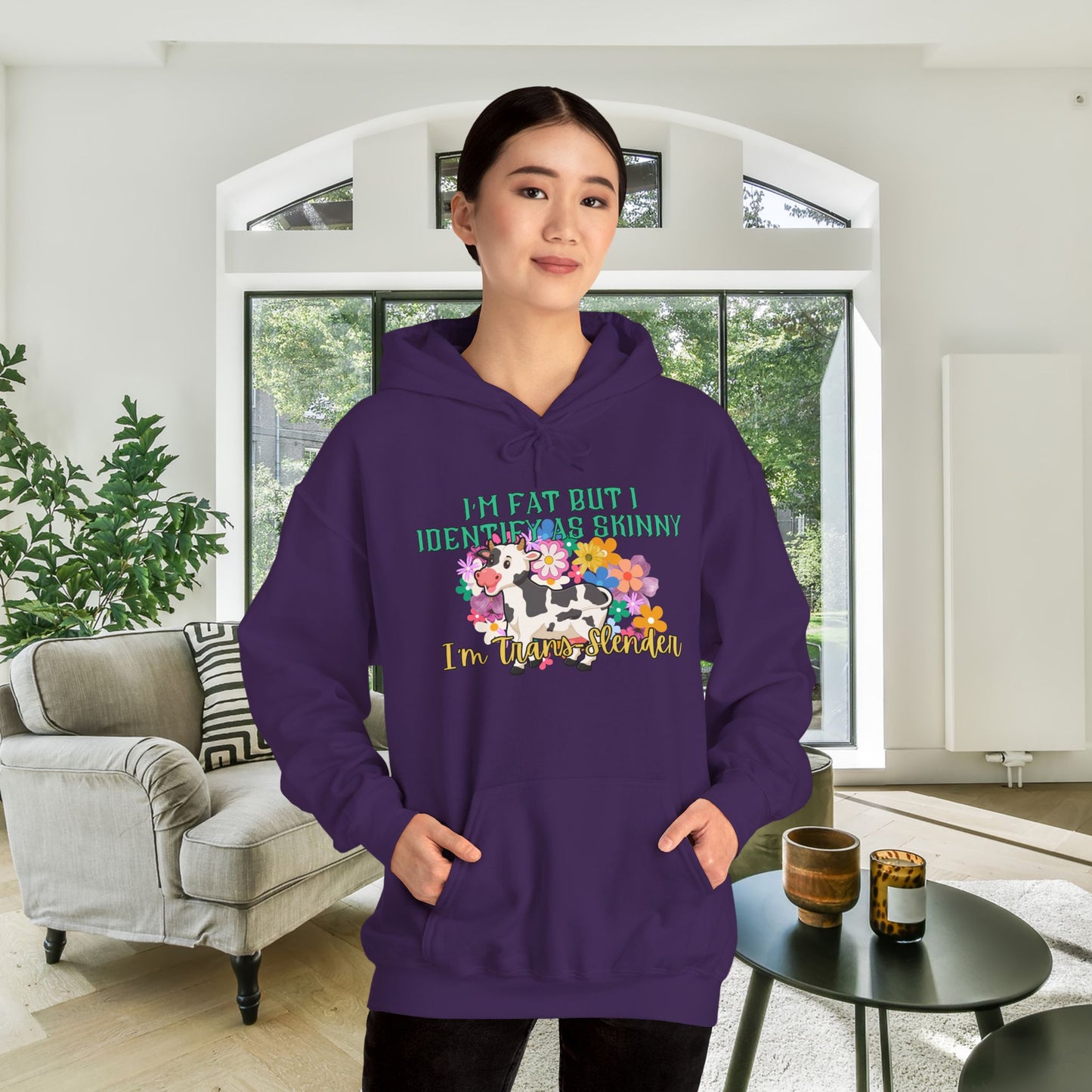 I'm Fat But I Identify as Skinny; I'm Trans-slender Heavy Blend™ Hooded Sweatshirt