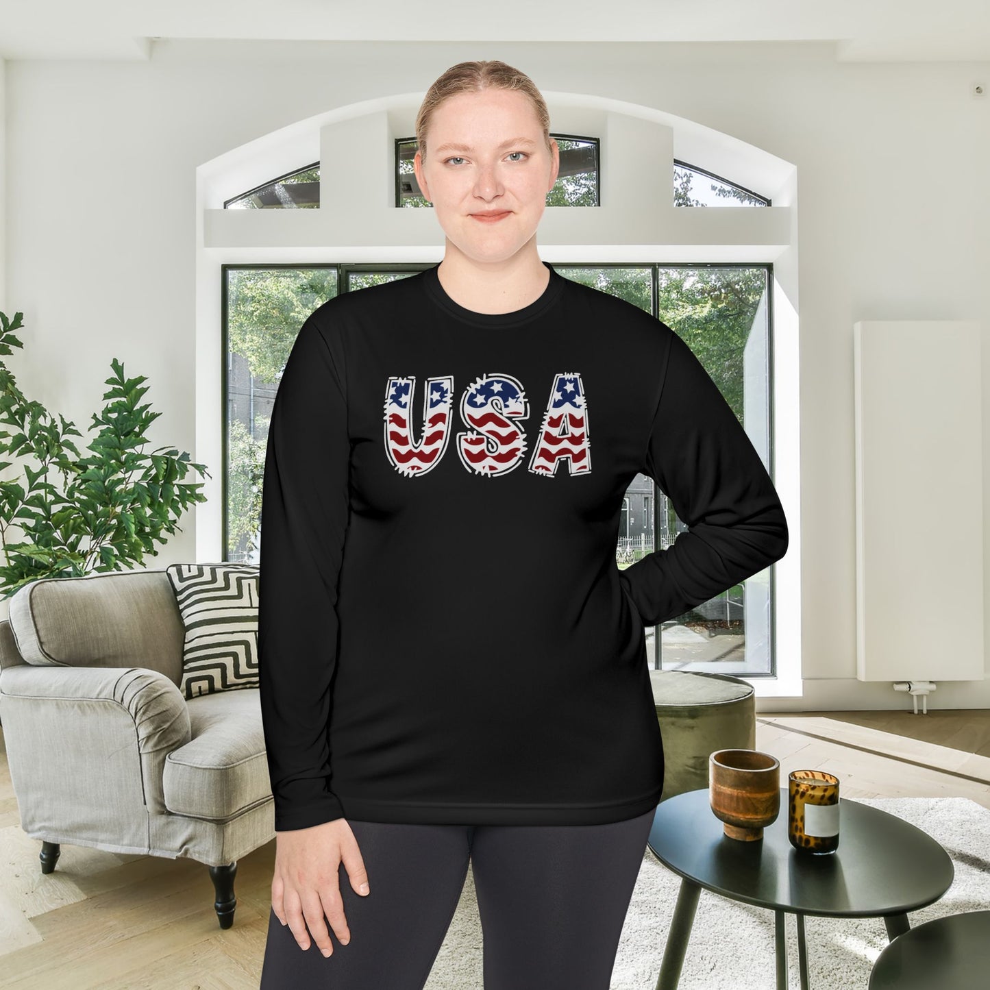 USA in Style Adult Long Sleeve Tee