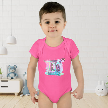 Pastel Wild One Milestone Baby Bodysuit-Ten Months