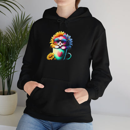 Cute Sunflower Kitten Heavy Blend™ Hooded Sweatshirt