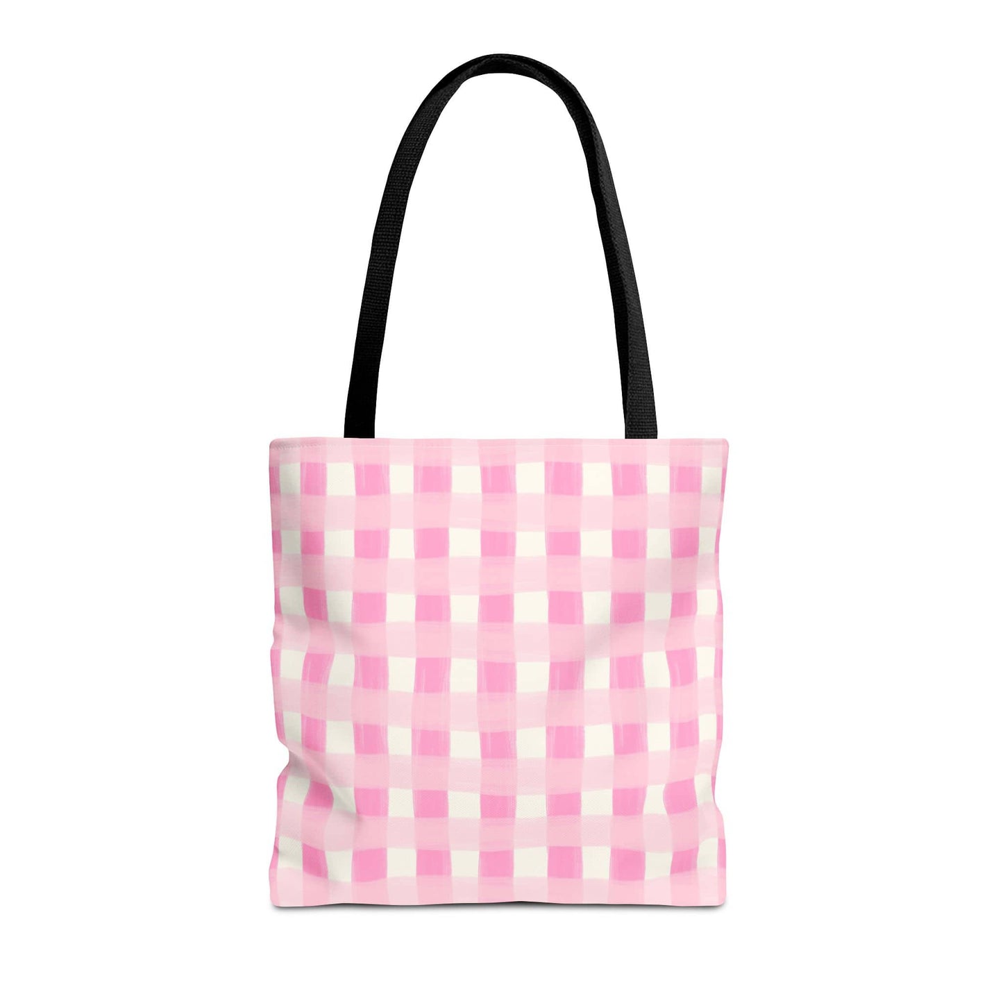 Dreamy Rose Gingham Canvas Tote Bag