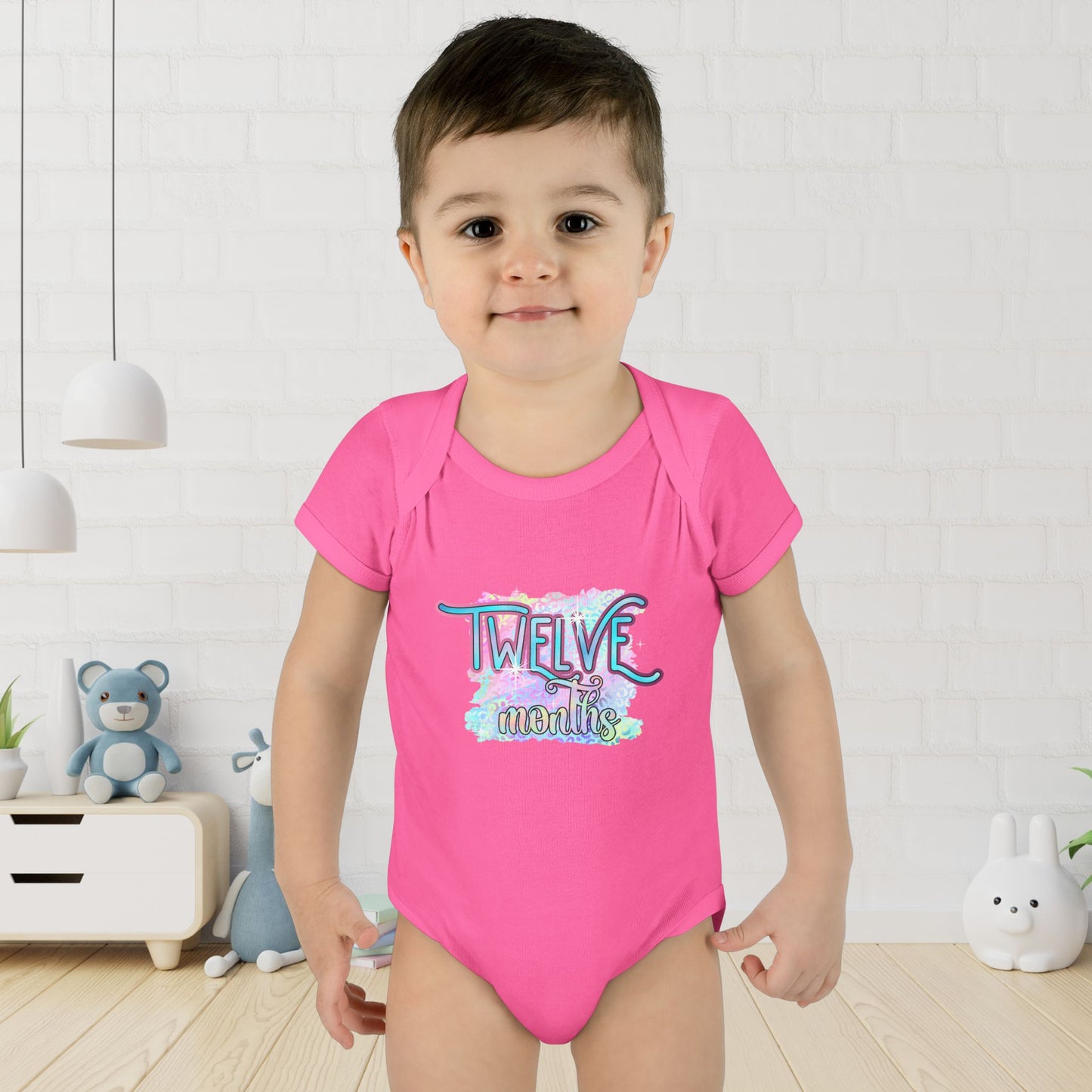 Pastel Wild One Milestone Baby Bodysuit-Twelve Months