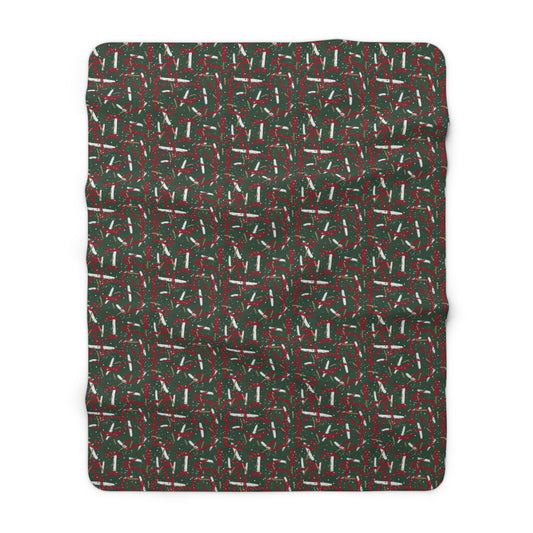 Holiday Brushstrokes Fleece Blanket