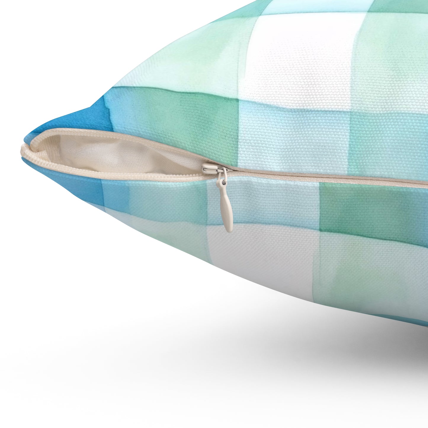 Ocean Sunset Plaid Throw Pillow