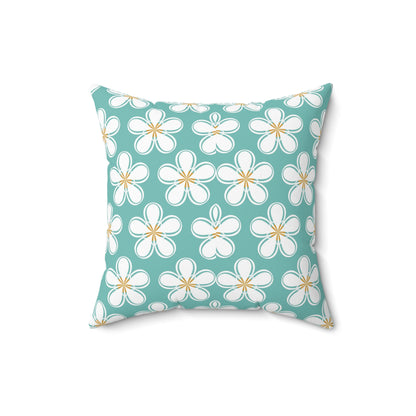 Tealberry Blooms Throw Pillow