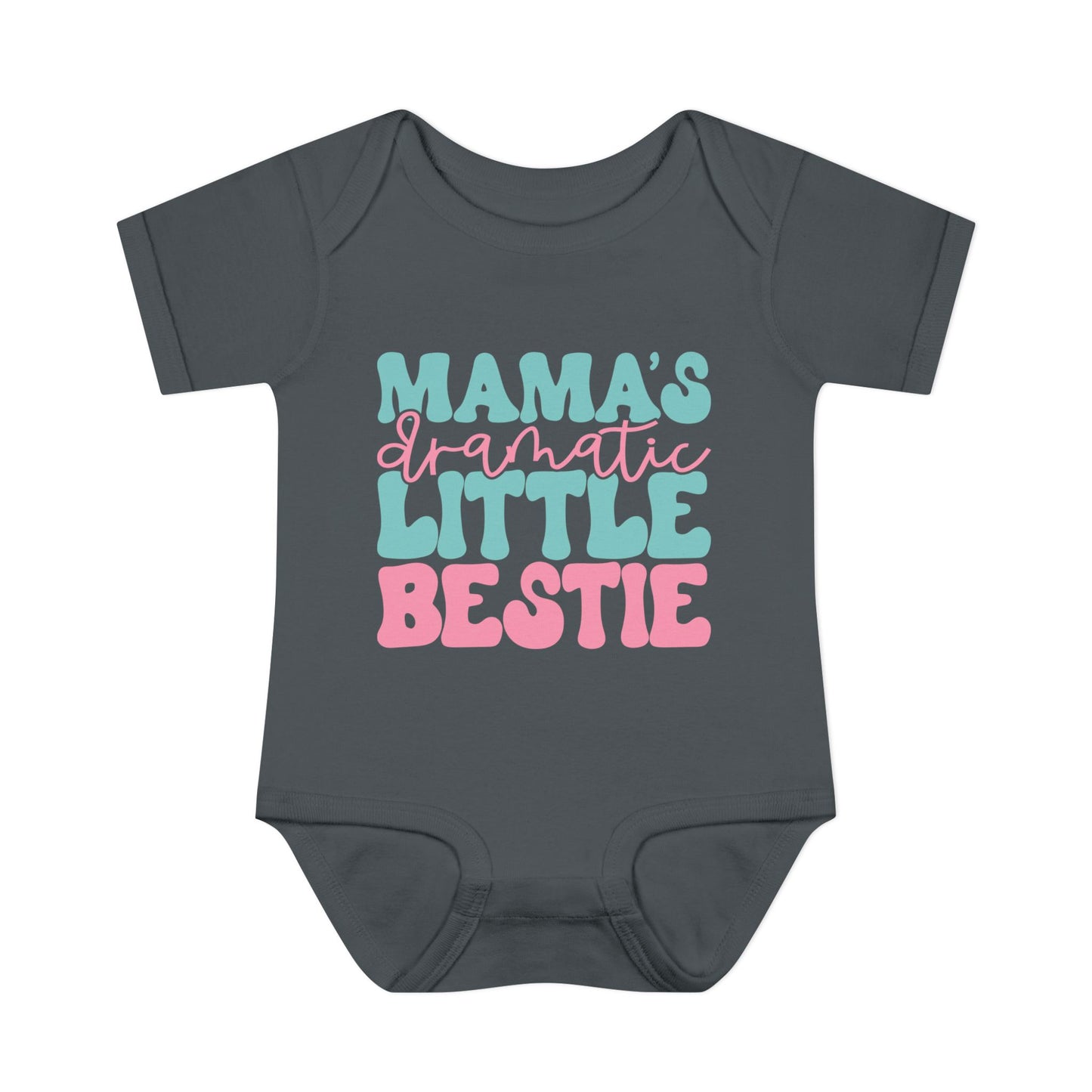 Mama's Dramatic Little Bestie Baby Rib Bodysuit