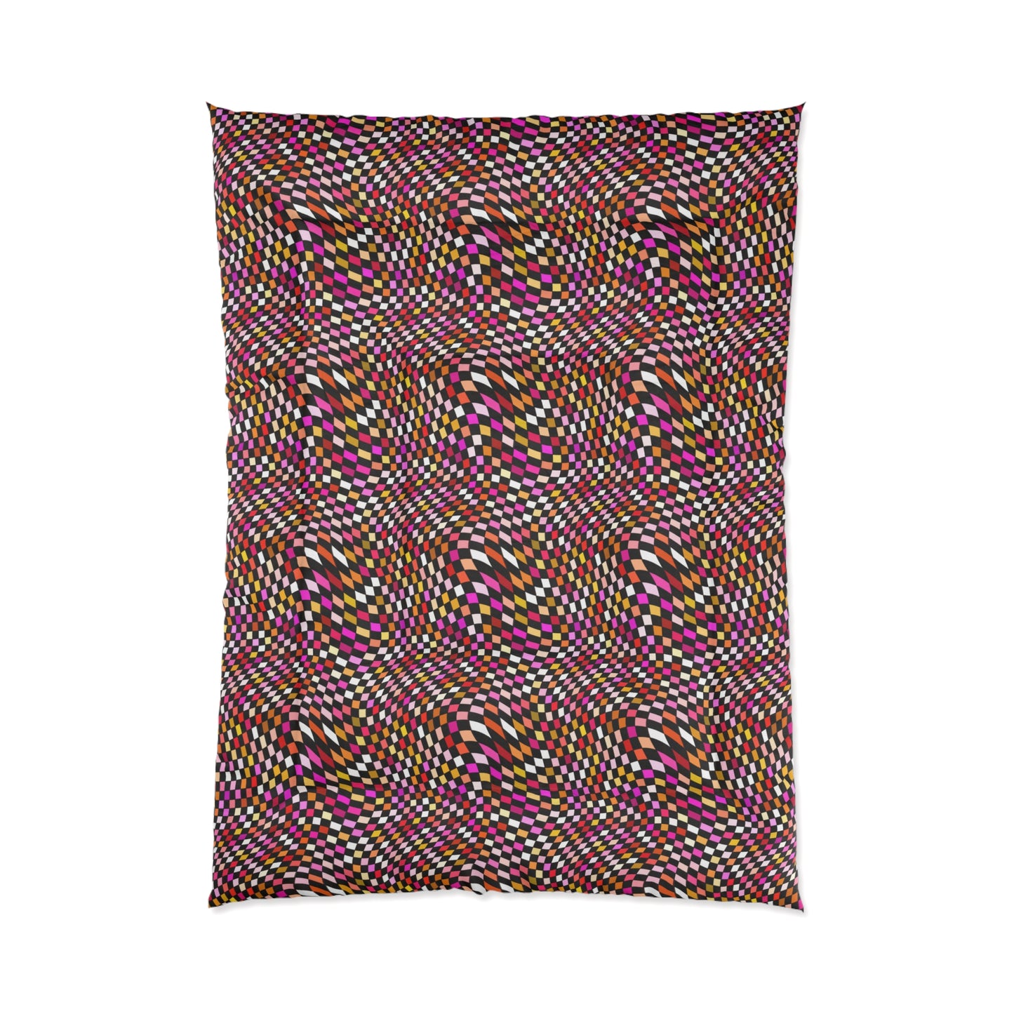 Warped Red Checkered Comforter