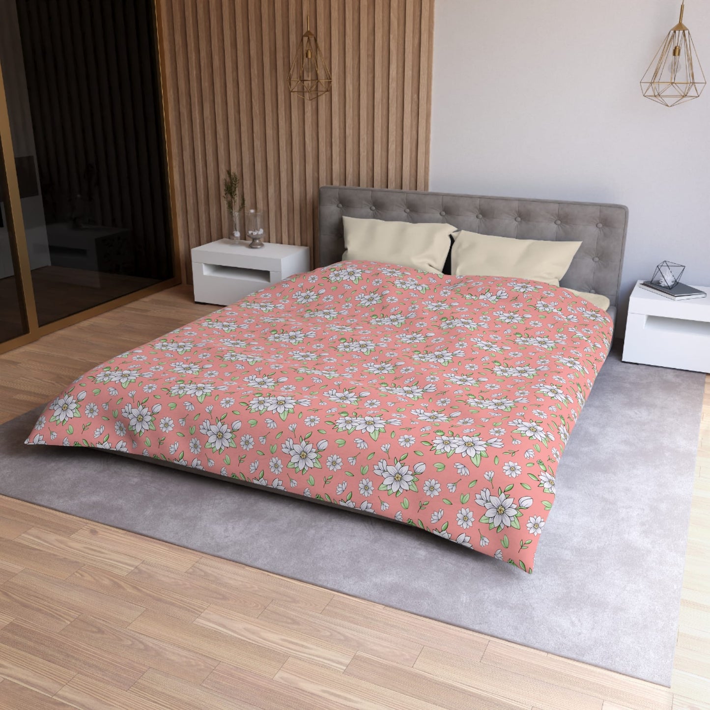 Jasmine Blush Garden Microfiber Duvet Cover