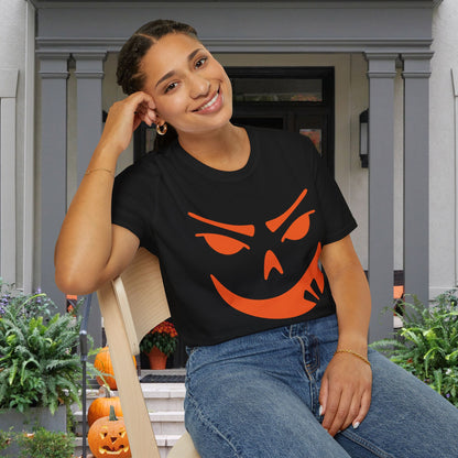 Goofy Grin Jack-O-Lantern Adult Unisex Tshirt