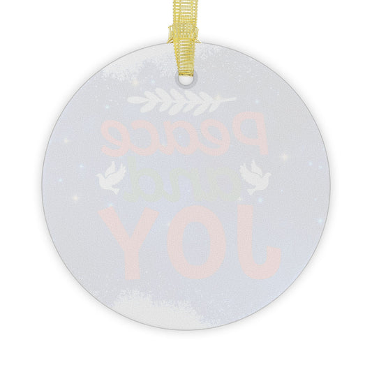 Peace & Joy Glass Ornament