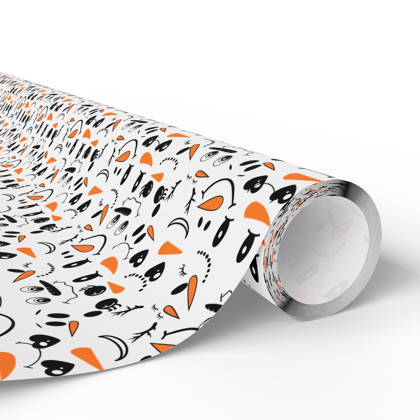 Cute Snowman Faces Wrapping Paper