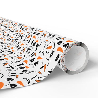 Cute Snowman Faces Wrapping Paper