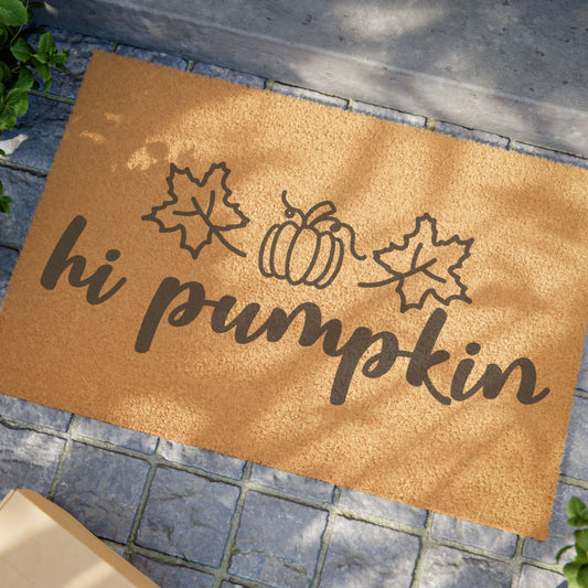 Hi Pumpkin Coconut Fiber Doormat