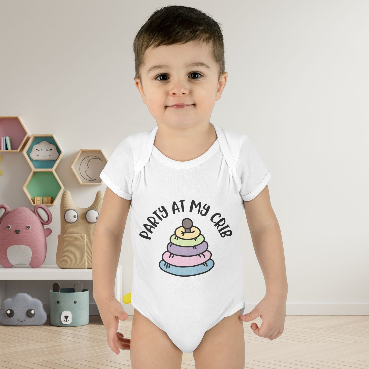 Party At My Crib Infant Baby Rib Bodysuit