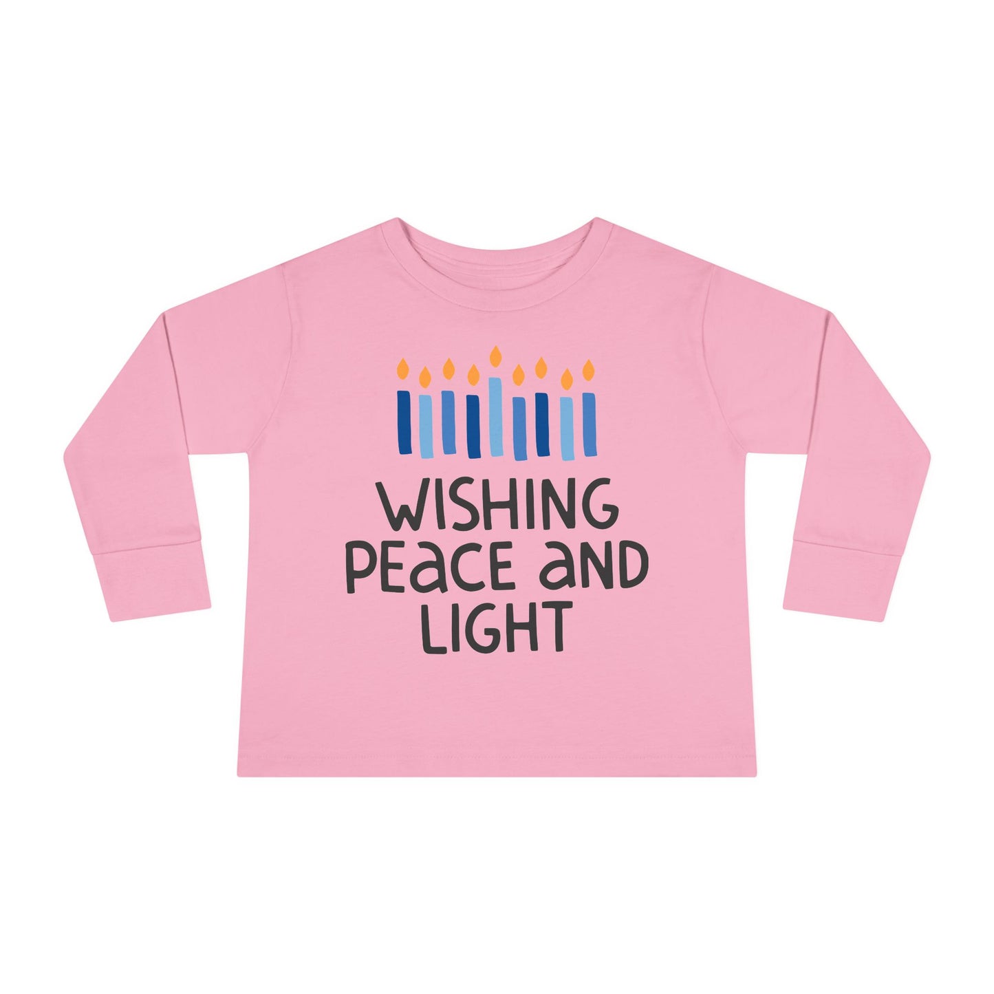 Hanukkah Wishing Peace & Light Toddler Long Sleeve Tee